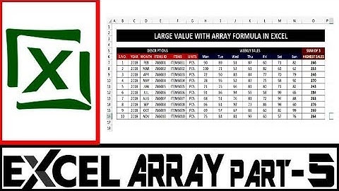Part- 05 | Ms Excel Array Formula Series In Hindi | Large Value With Array