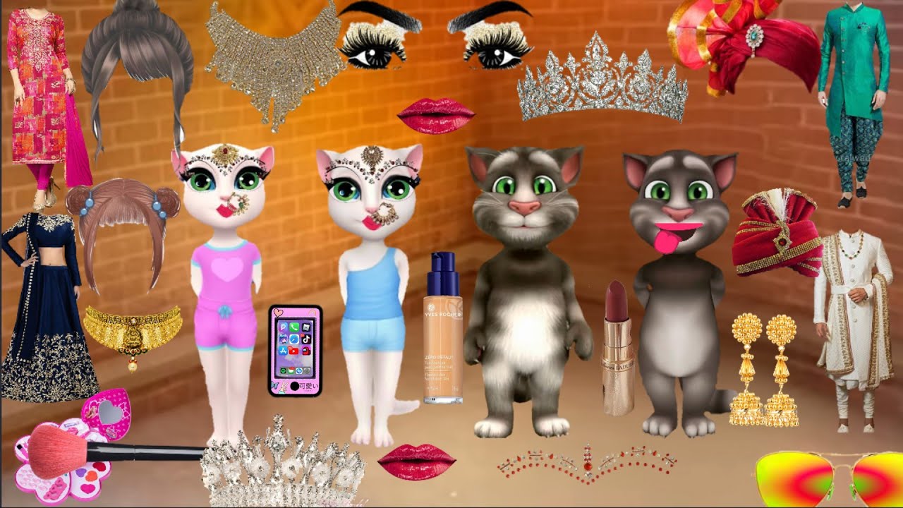talking Tom two cat dulha and two Billy dulhan ka bridal makeup💄💄👄 video part-4 