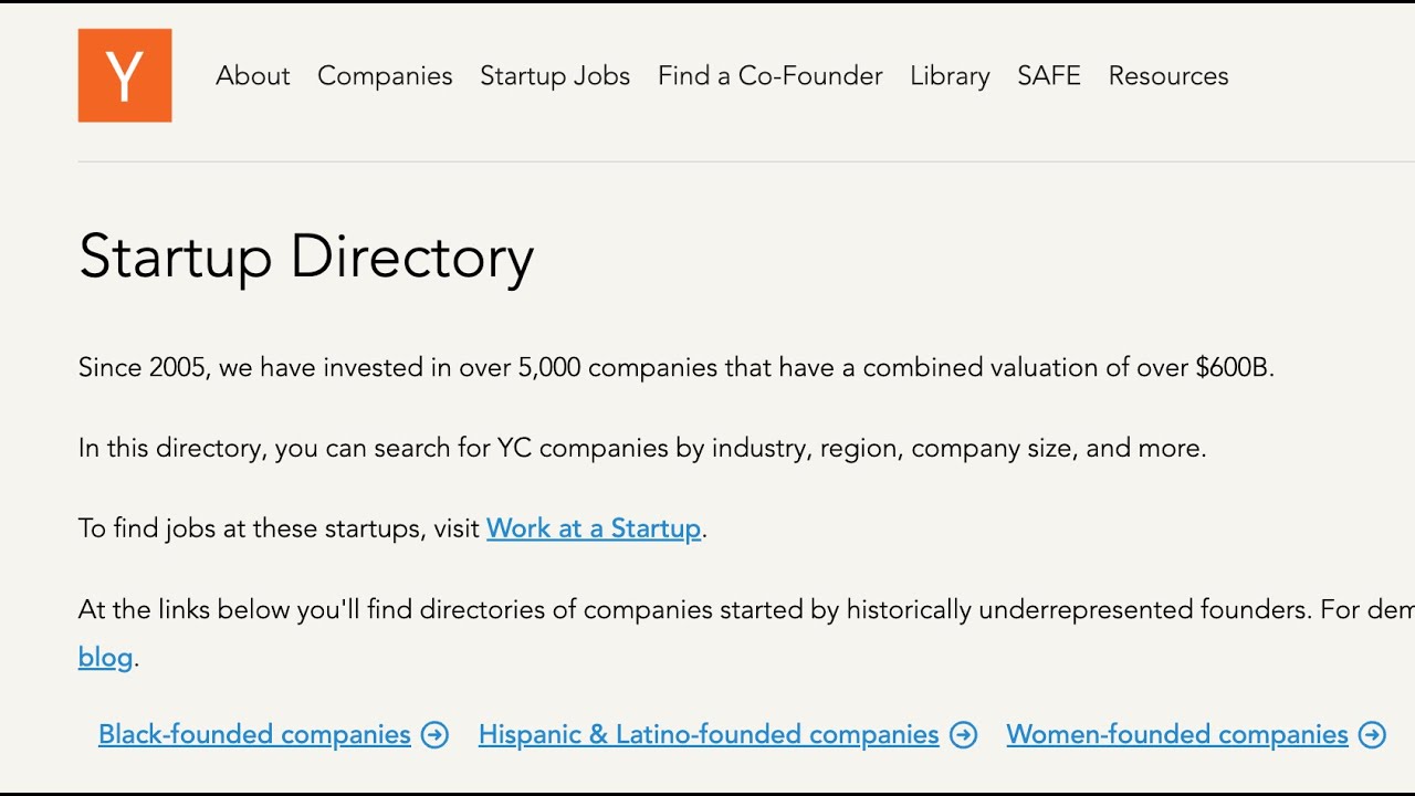 Exploring Y Combinator Startup Directory 🚀