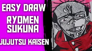 SPEED DRAWING RYOMEN SUKUNA (Jujutsu Kaisen) Hanya 4 Menit | Proses Menggambar Keren!