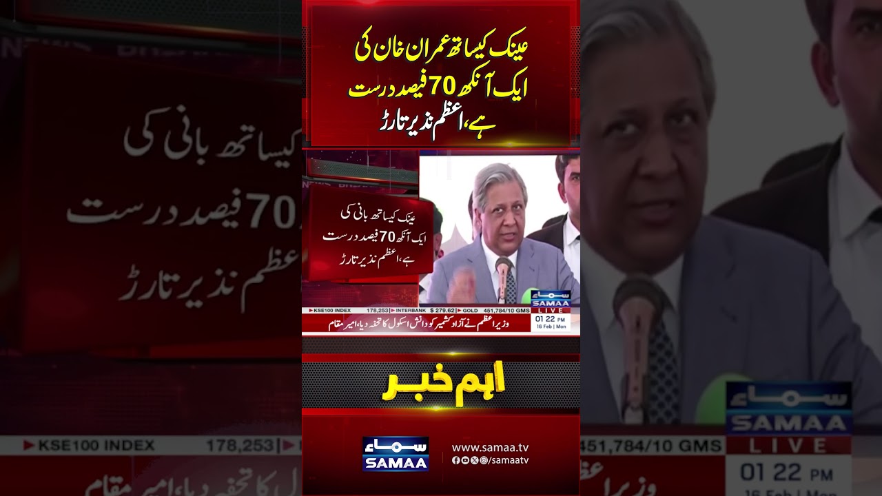 With glasses, one of Imran Khan's eyes is 70% correct