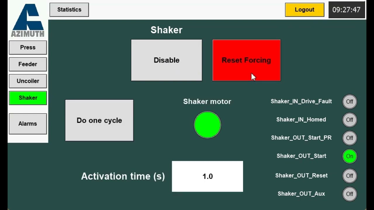 Azimuth master controller - Shaker