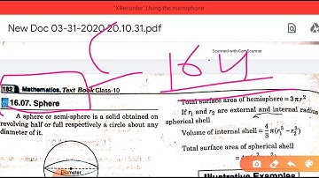 EX.16.4 BASIC SPHERE CHAPTER 16 SURFACE AREA AND VOLUME CLASS 10TH RBSE