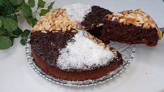 كيكة الشكلاط  بالفواكه الجافة سهلة ولذيذة  cake au chocolat