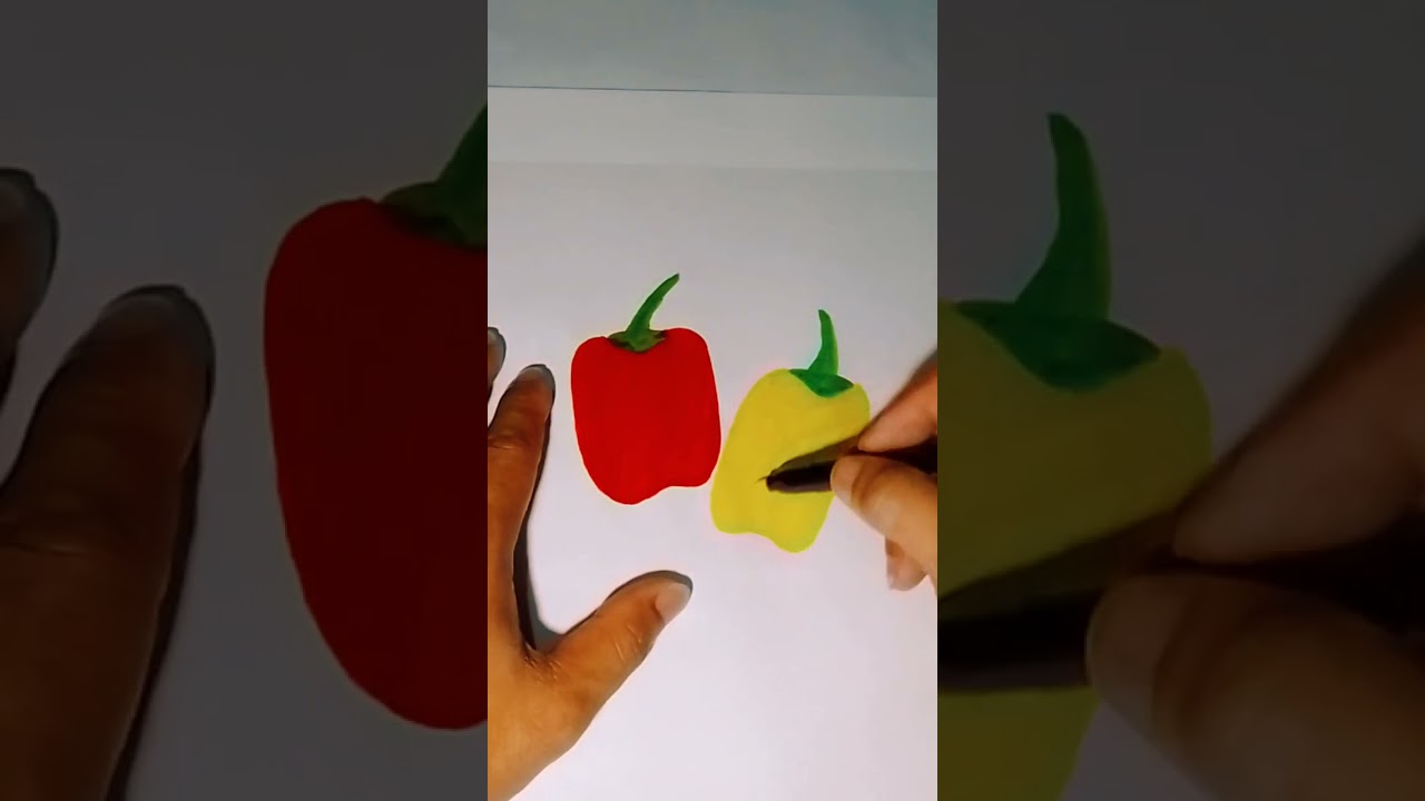 Red and Yellow bell peppers | Drawing