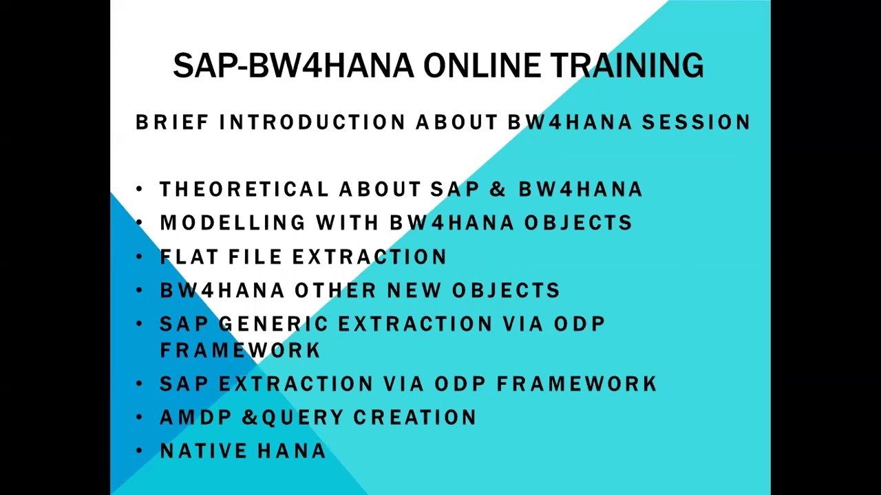 SAP-BW4HANA 2.0 Real Time Online Training