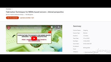 💥WEEK 6💥🔥🔥FABRICATION TECHNIUES FOR MEMS- BASED SENSORS: CLINICAL PERSPECTIVE💥💥 🔥100%🔥