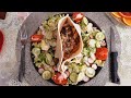 Итальянская лепёшка Пьядина 🌮 с горячей начинкой. Индейка с овощами🥬/Piadina 🌮 aux dinde et légumes.