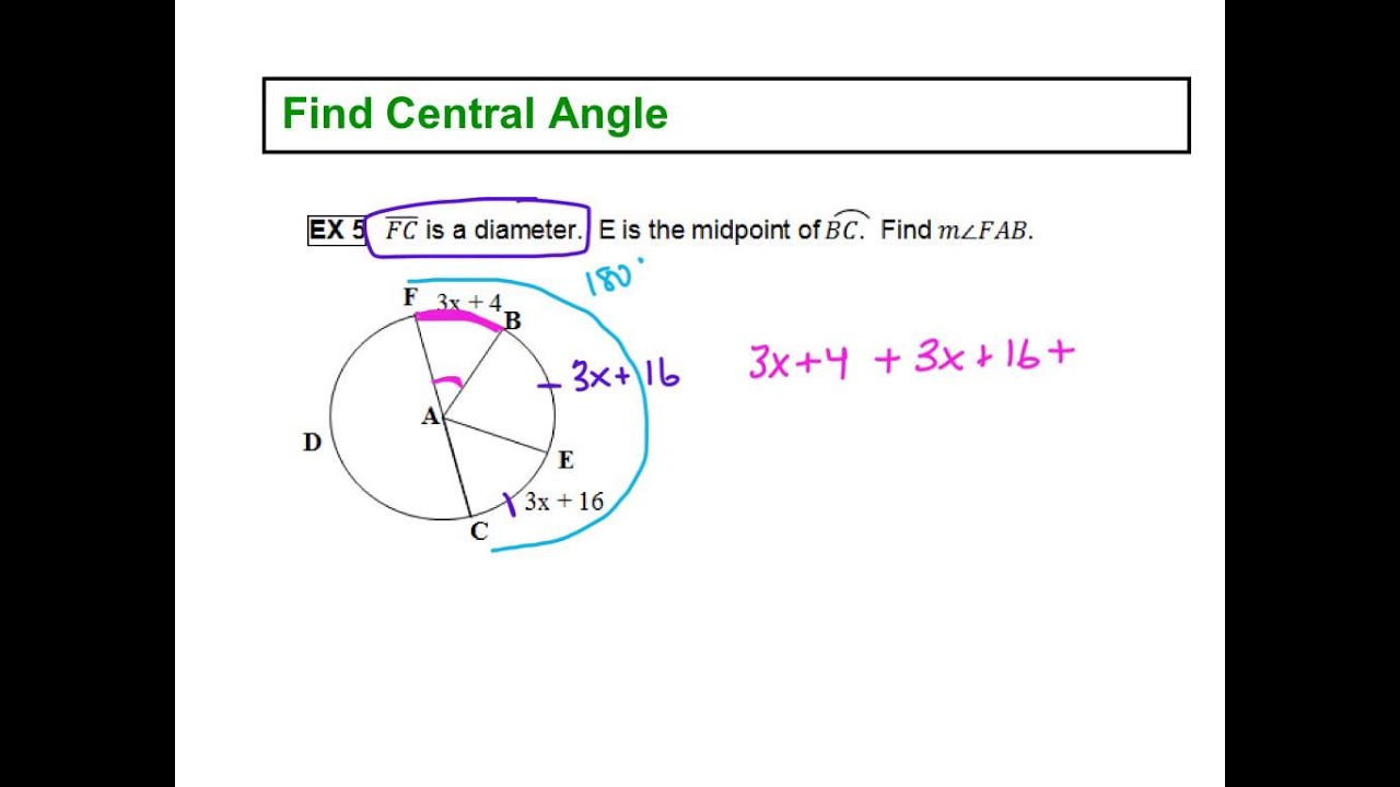 How To Calculate Central Angle In Pie Chart