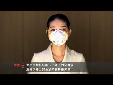 戴上N95口罩的六个步骤 (Six steps to wearing the N95 mask)