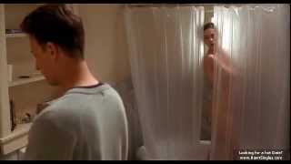 Threesome (1994) Woman watching a guy pee