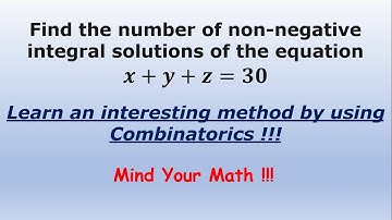 Number of integral solutions (Interesting application of Combinatorics)