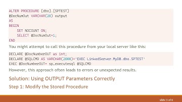 How to Return Values from a Dynamic Linked Server Stored Procedure in SQL Server