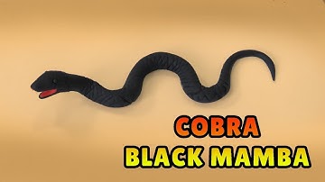 🔴 DIY how to make Miniature SNAKE Cobra Black mamba - Polymer Clay, Fondant Tutorial DIY