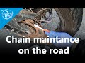 Motorcycle chain maintenance tips while traveling