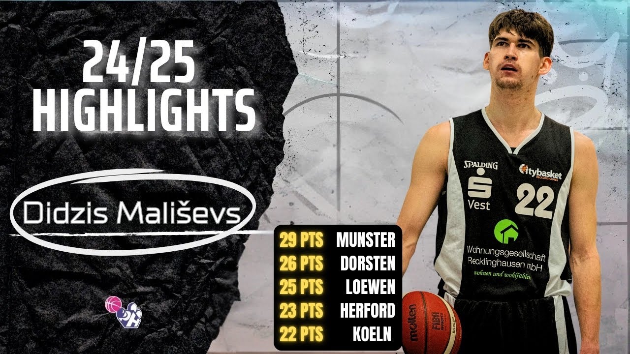 Didzis Malisevs Highlights 2024/25 || Germany Regionalliga 1. || Citybasket Recklinghausen