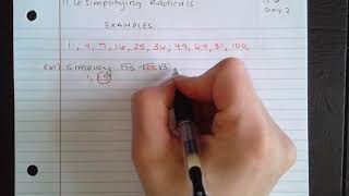11.6 Day 2 Simplifying Radical Exampes