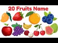 फलों के नाम | 20 Fruits Name for Kids | Learn Fruit Names with Pictures &amp; Sounds | #Tinukidsclass