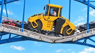 Crushing a Bridge FULL of Traffic With a Steamroller! | BeamNG