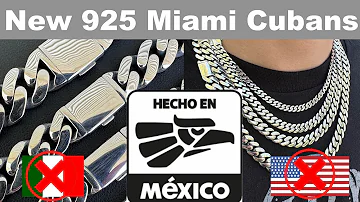 Made In Mexico - Miami Cuban Link Chains W. Sleek Box Clasp! 925 Silver W. Rhodium Plating