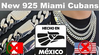 Made In Mexico - Miami Cuban Link Chains W. Sleek Box Clasp! 925 Silver W. Rhodium Plating