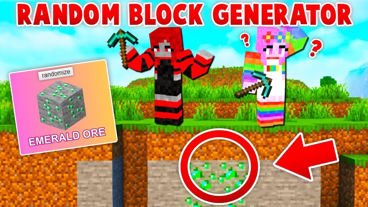 RANDOM BLOCK Challenge In Minecraft With Sunny! - YouTube