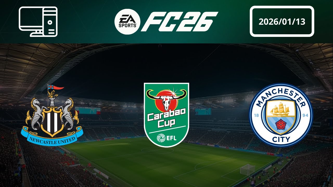 [4K] Newcastle United vs Manchester City - Prediction - 2025-26 EFL Cup - EA FC 26