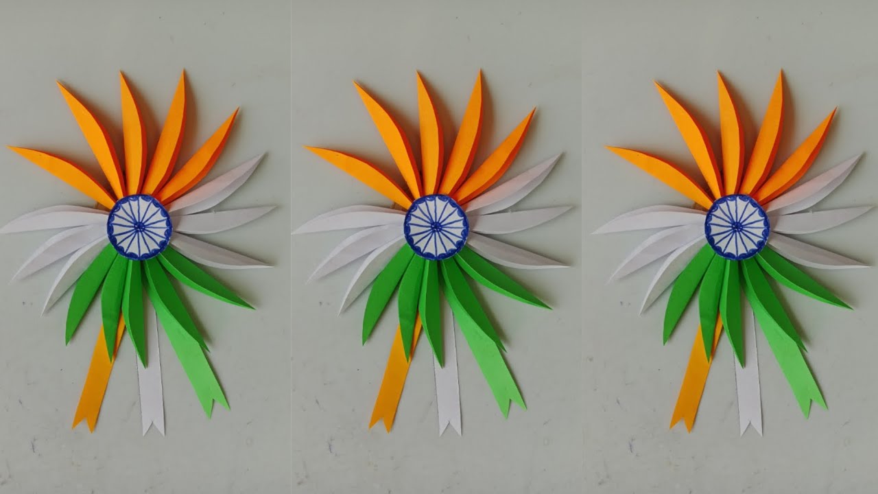 How To Make Republic Day Craft Idea/DIY Independence Day Tricolour Paper Craft/Easy Handing Wall Rep