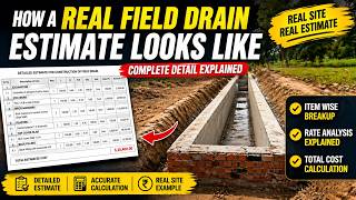 Real Field Drain Estimate Explained 🔥 | BOQ, Rate Analysis &amp; Total Cost (Step-by-Step)