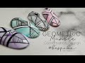 TUTORIAL  l  Geometric and Marble Combination Freehand Nail Art