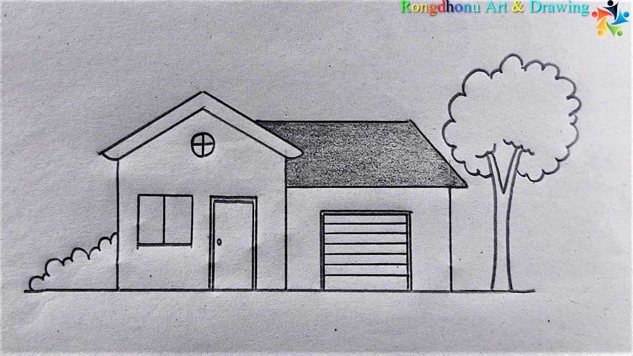 House Drawing Ghar Ka Chitra Home Drawing YouTube