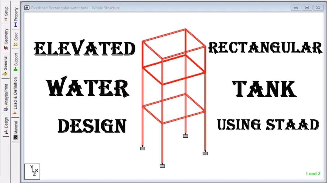 DESIGN OF OVERHEAD RECTANGULAR WATER TANK IN STAAD PRO YouTube