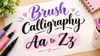 Brush calligraphy practice Aa to Zz. 📝✍️ neat handwriting practice ✨🌺