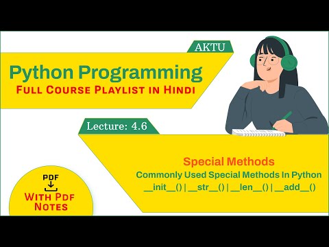 Special Methods in Python |  __init__() | __str__() | __len__() | __add__() | aktu