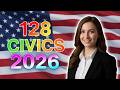 2026 Random U.S. Citizenship Test 128 Civics Questions &amp; Answers (USCIS) Ciudadania Americana #n400