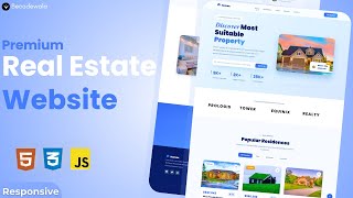 🏡 Create a Responsive Real Estate Website Design Using HTML CSS & JavaScript | Becodewala