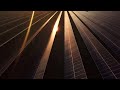 Industrial Solar Energy Farm At Sunset Stock Video