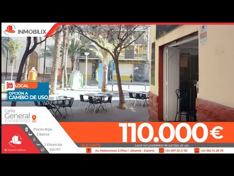 Alicante / 110.000 € / Calle General Espartero / LOCAL ESQUINA CON OPCIÓN A CAMBIO DE USO