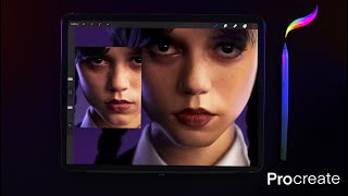Digital Painting | Wednesday Addams Procreate | iPadPro 2022 screenshot 4