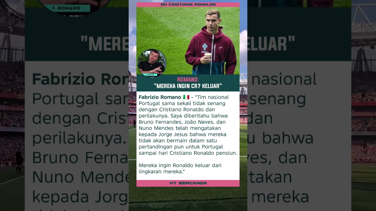 Romano: Mereka Ingin CR7 Keluar #fyp #viral #worldcup #fifa #cr7 #portugal