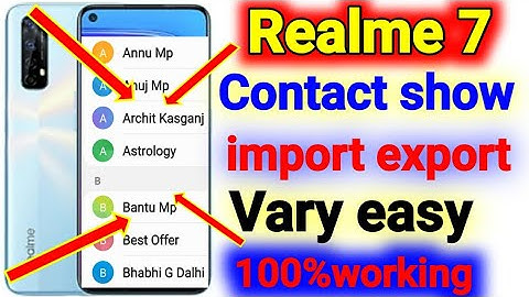 Realme 7 contact setting  // Realme 7 contact show // Realme 7 contact import export  in hindi