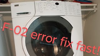 Fixing a F-02 error code on washer whirlpool, Kenmore, Maytag, duet