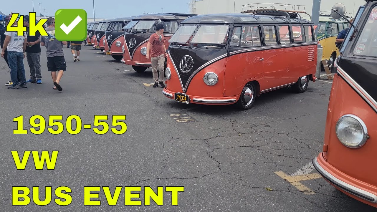 4k OLDEST VW BUSSES barndoor split window huge event