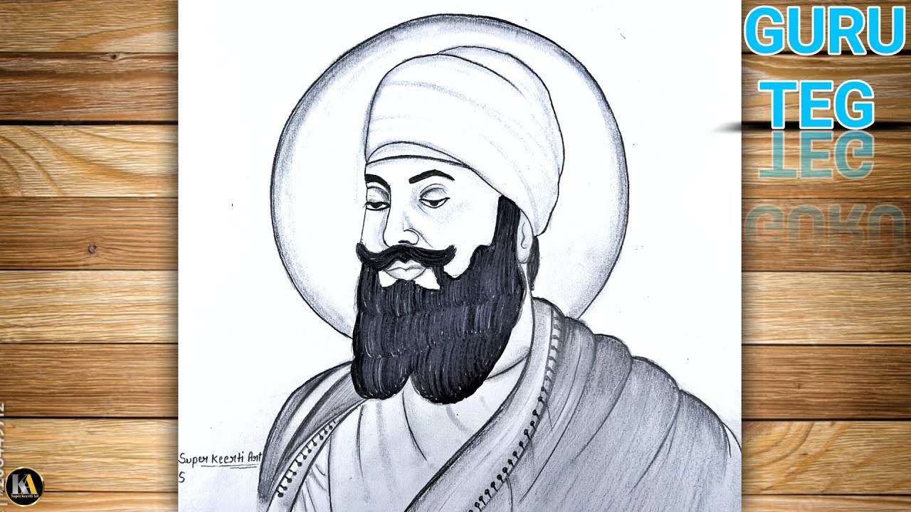How To draw Guru teg bahadur singh ji |Guru teg bahadur jayanti Drawing | teg bahadur