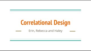 Correlational Research Design Presentation