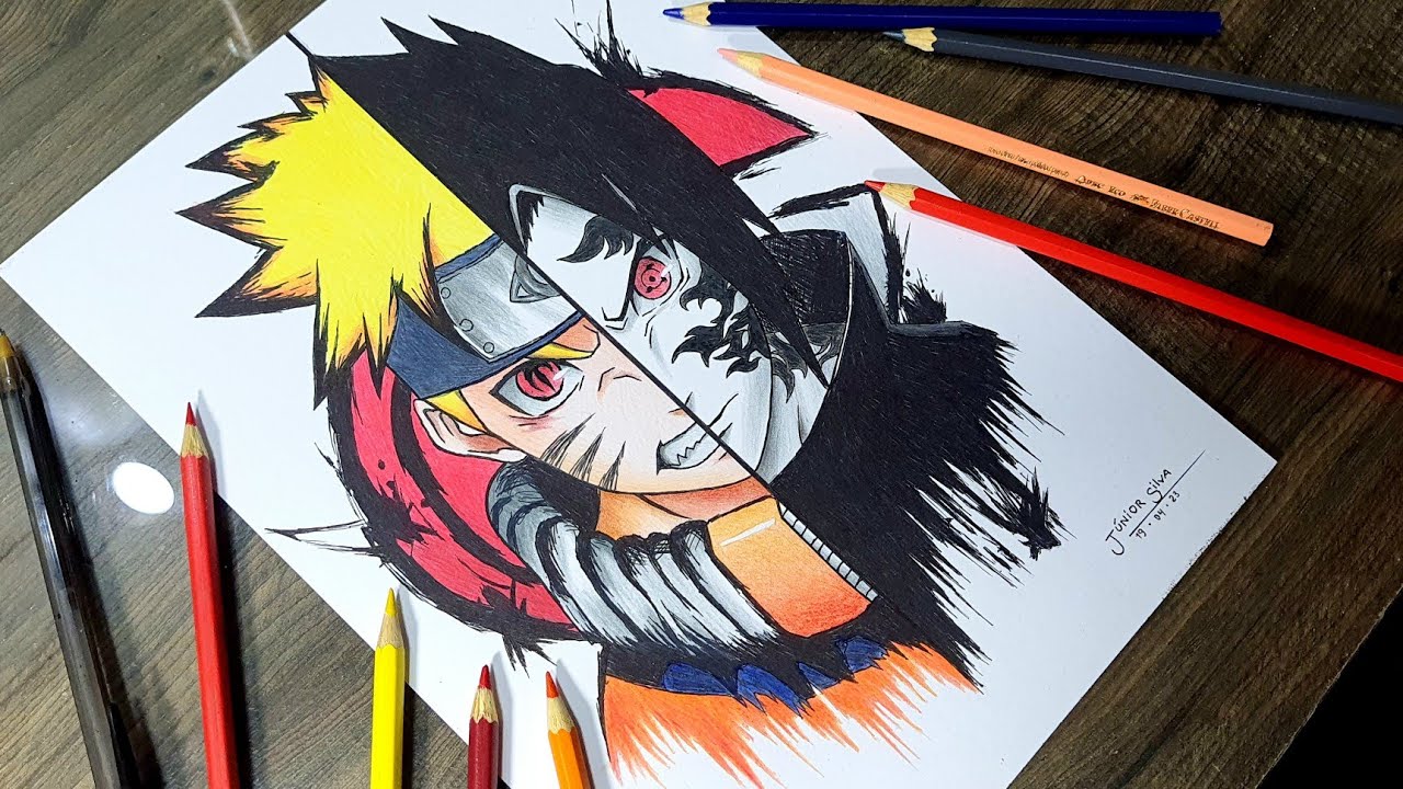 Speed Drawing Naruto & Sasuke, monster YouTube