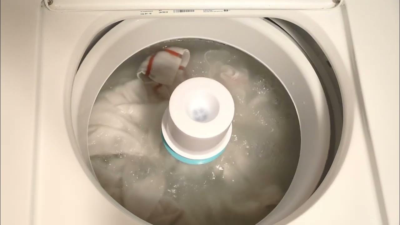 Whirlpool CAE2795FQ1 with white agitator and dispenser. - YouTube