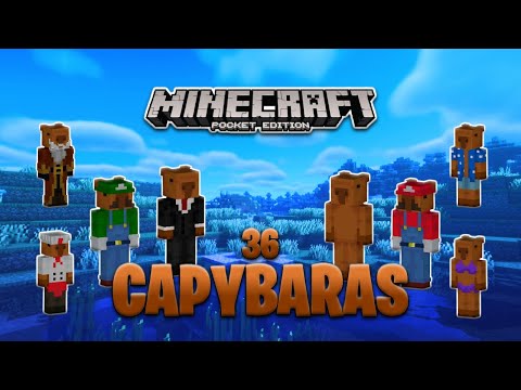 36 !!CAPYBARAS!! , Pack de Skins de Capybara para Minecraft Pe 1.19