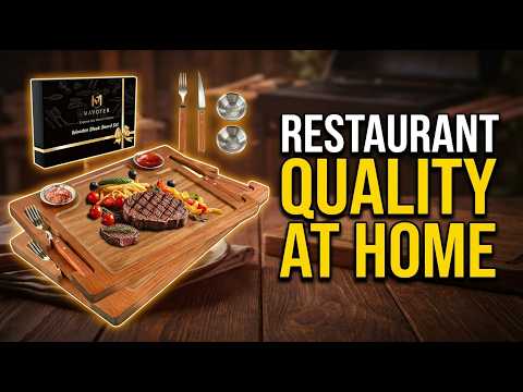 Video thumbnail: Mavoter Acacia Wood Steak Plates Review: A Complete Steak Board Set Tested