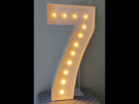 Number 7 4FT Tall Marquee Light Up Number Assemble By JOYBOX DESIGN 